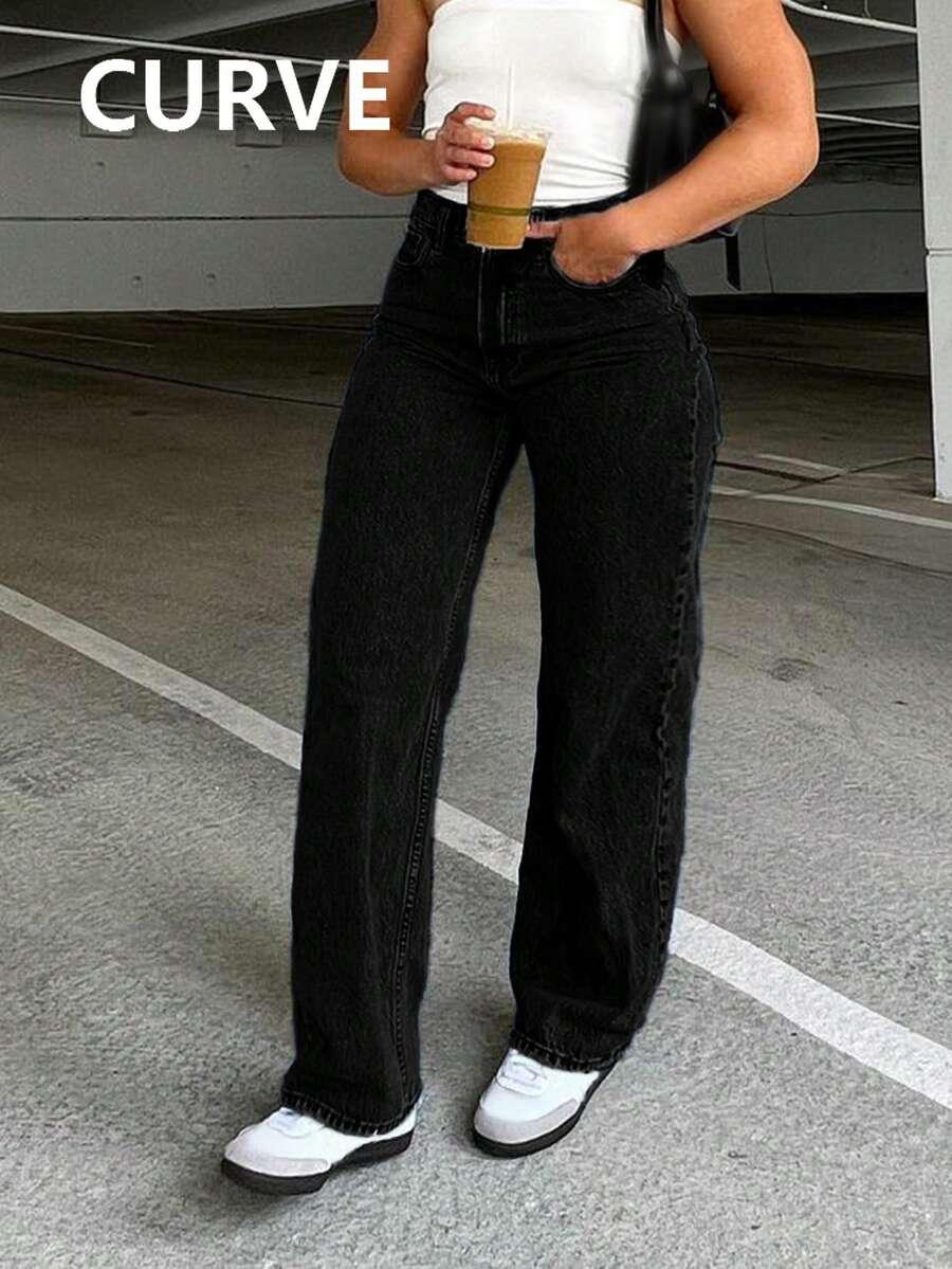 CZARNE SPODNIE JEANS