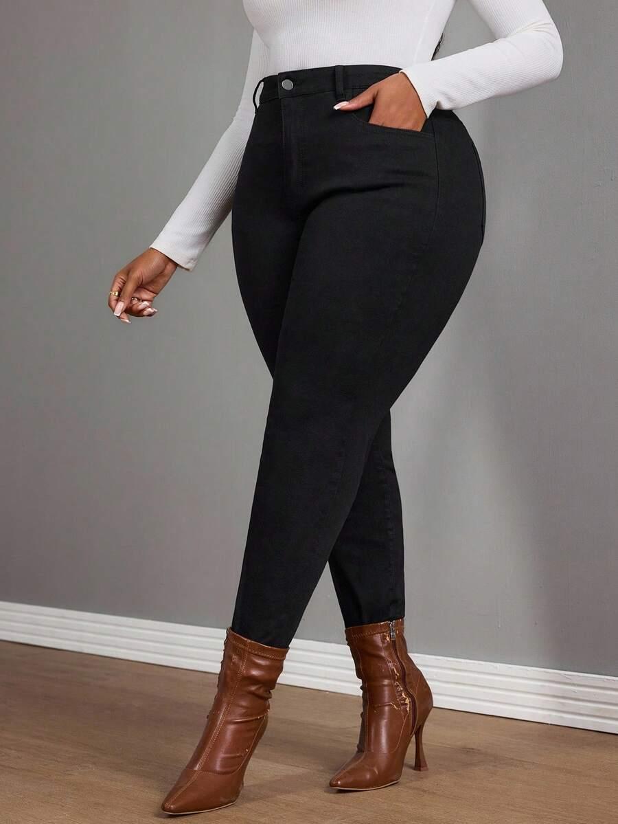 CZARNE SPODNIE JEANS