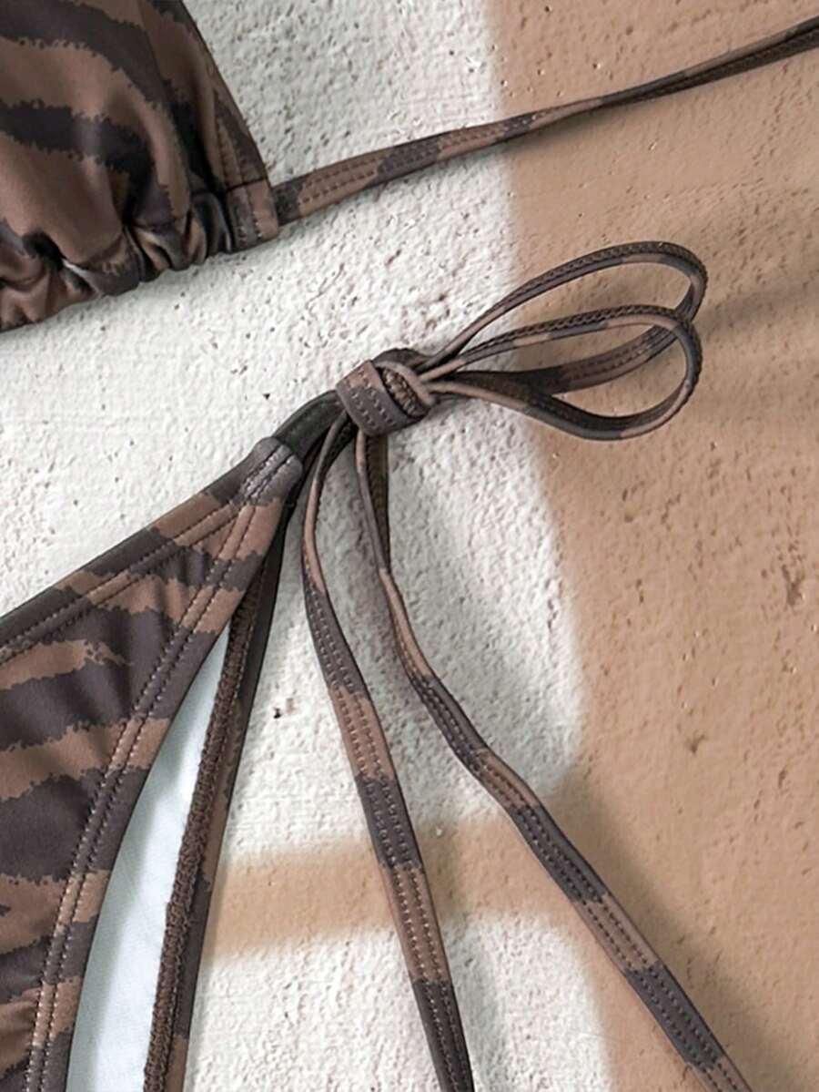 dwuczęściowy strój kąpielowy animal print