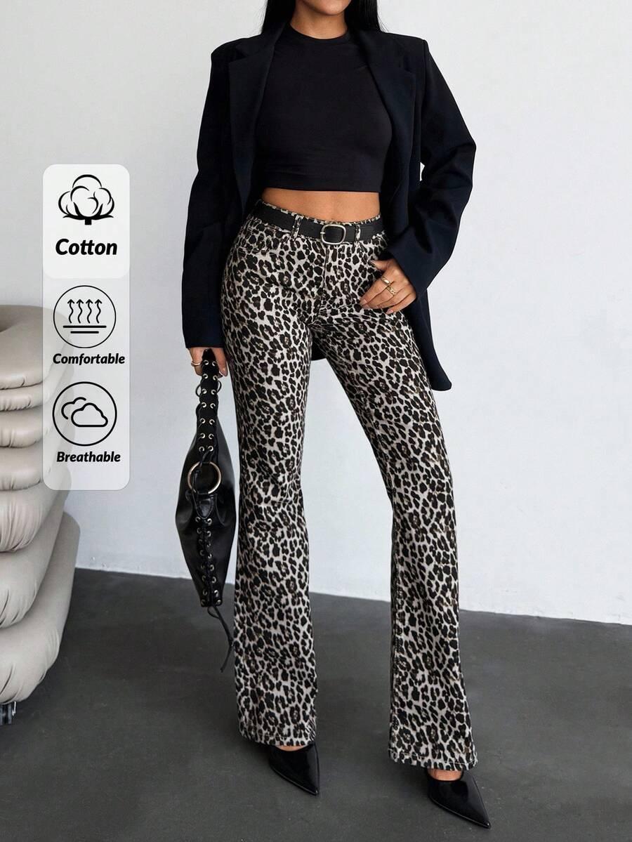 SPODNIE JEANS ANIMAL PRINT