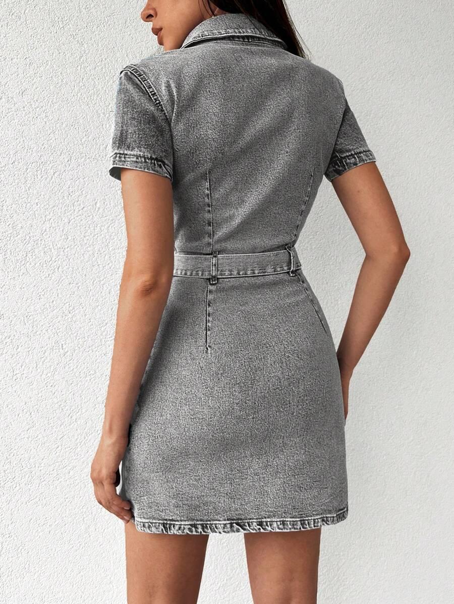 szara mini sukienka jeans