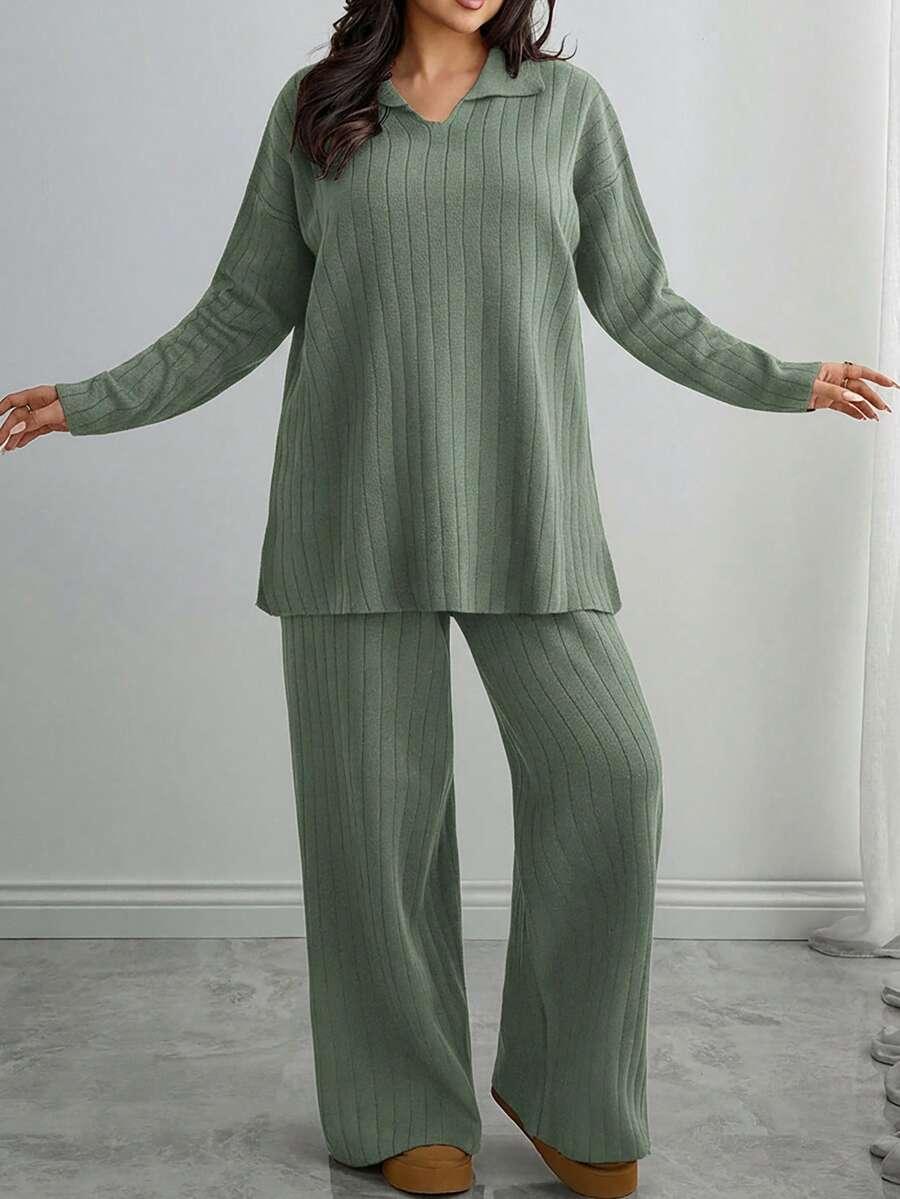 SWETER SPODNIE KOMPLET
