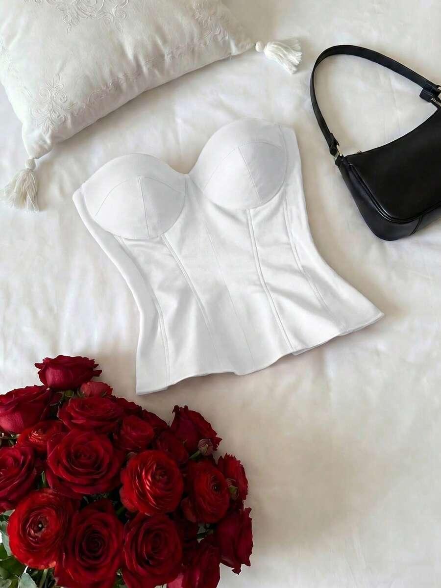 BIAŁY CROP TOP 