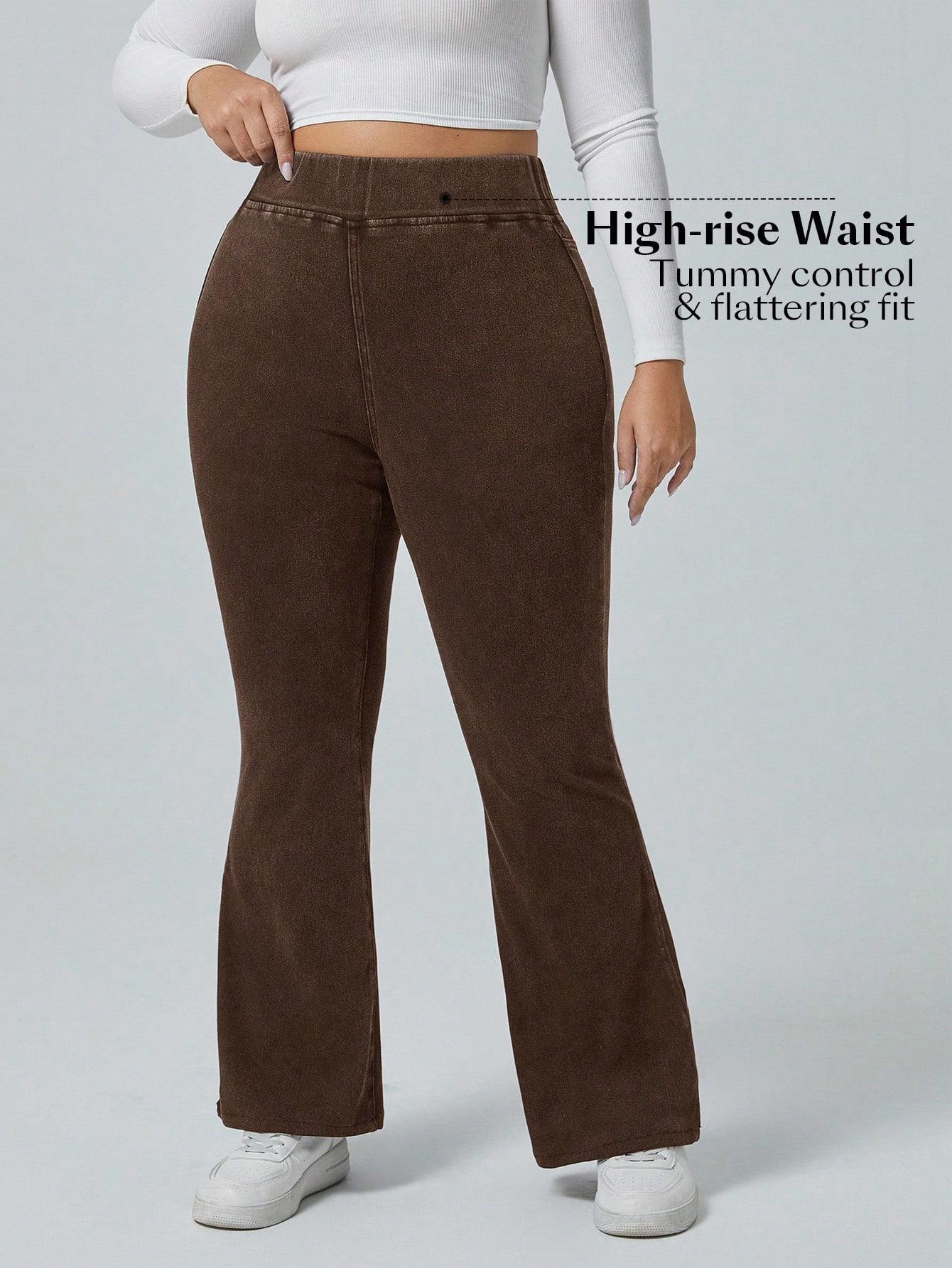 LEGGINSY DAMSKIE DZWONY Z WYSOKIM STANEM