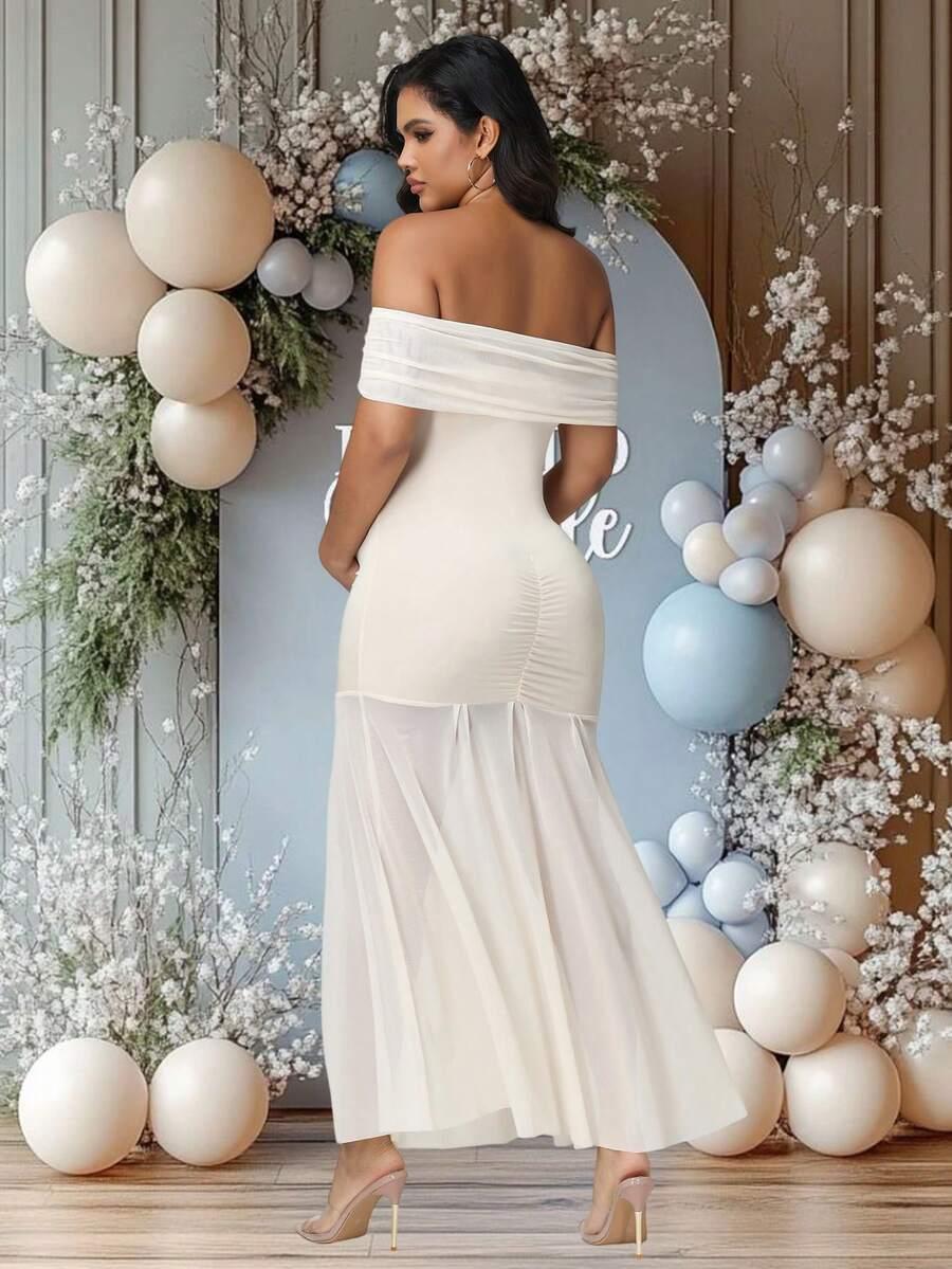 sukienka Off-Shoulder siateczka