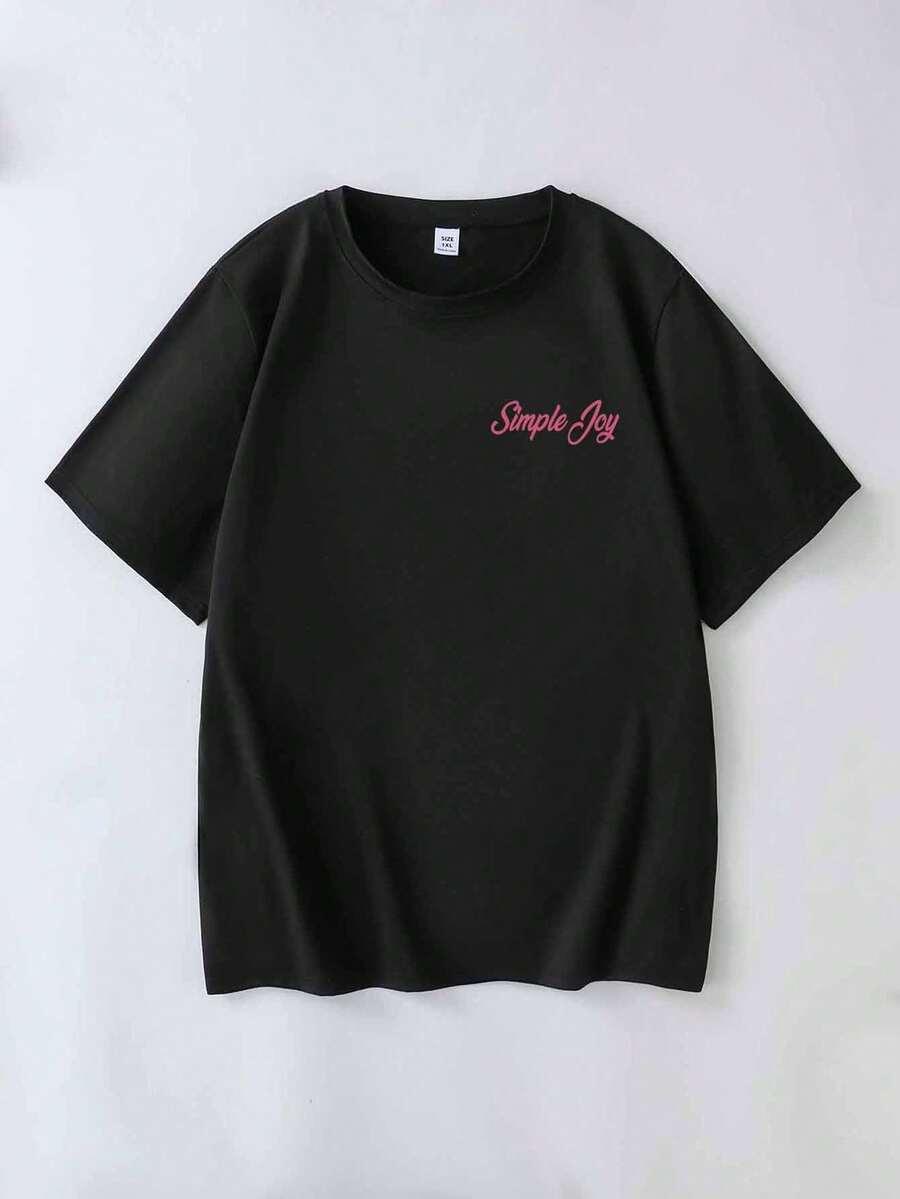 czarny t-shirt wzór