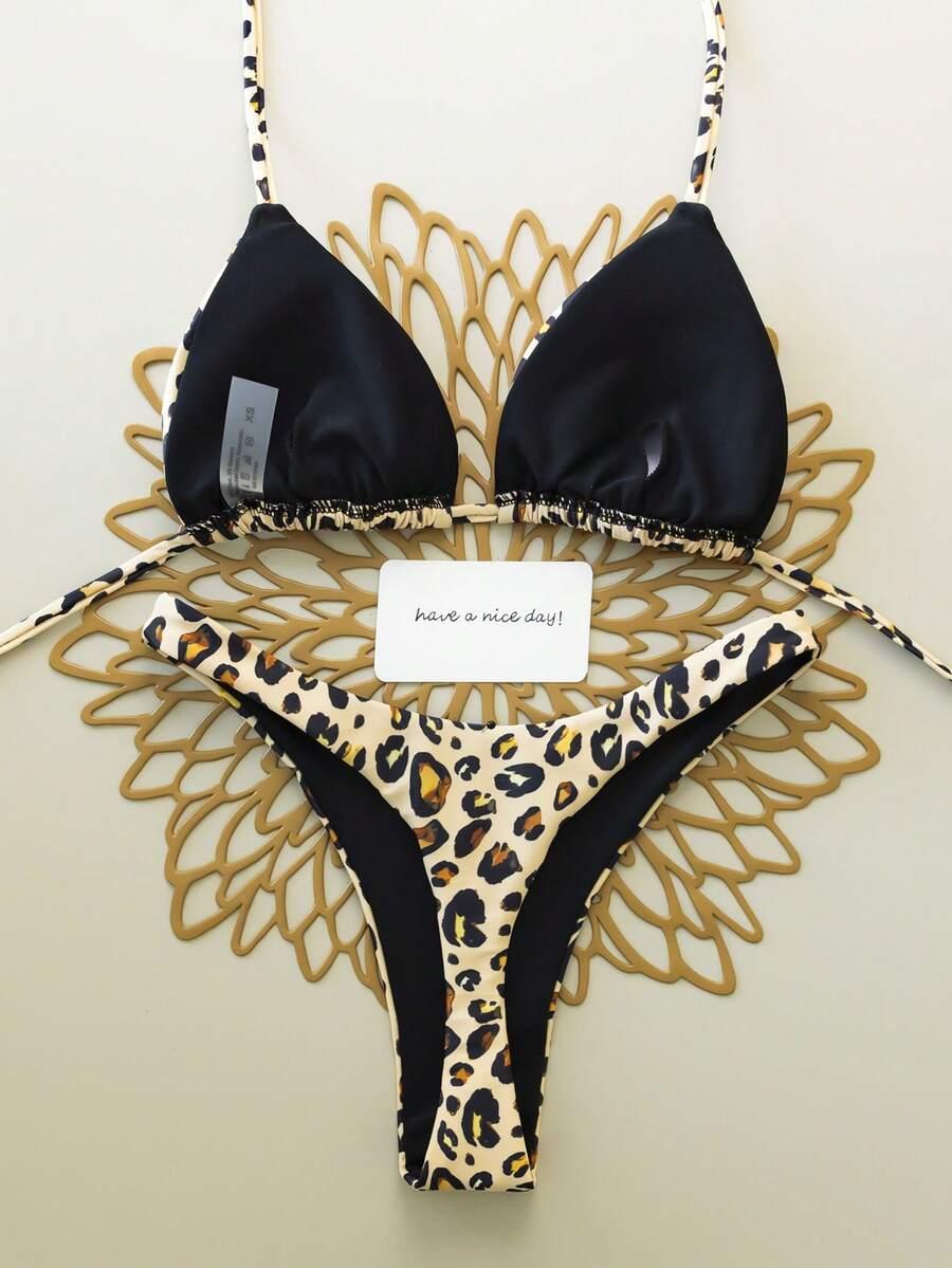 GÓRA OD BIKINI ANIMAL PRINT wiązanie