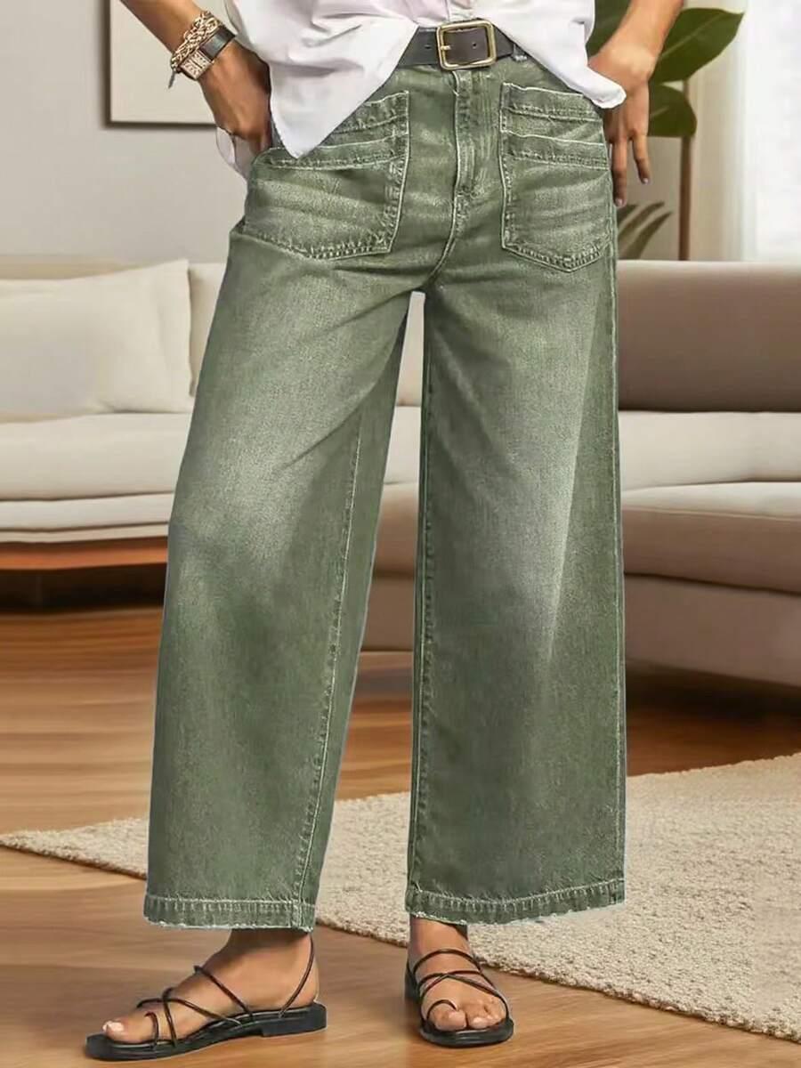 SPODNIE JEANSY DAMSKIE REGULAR WYSOKI STAN BAWEŁNA