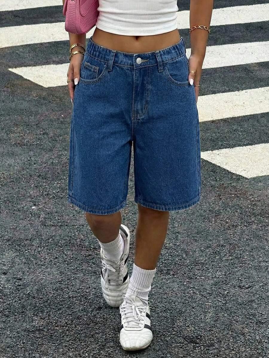 niebieskie jeansowe spodenki