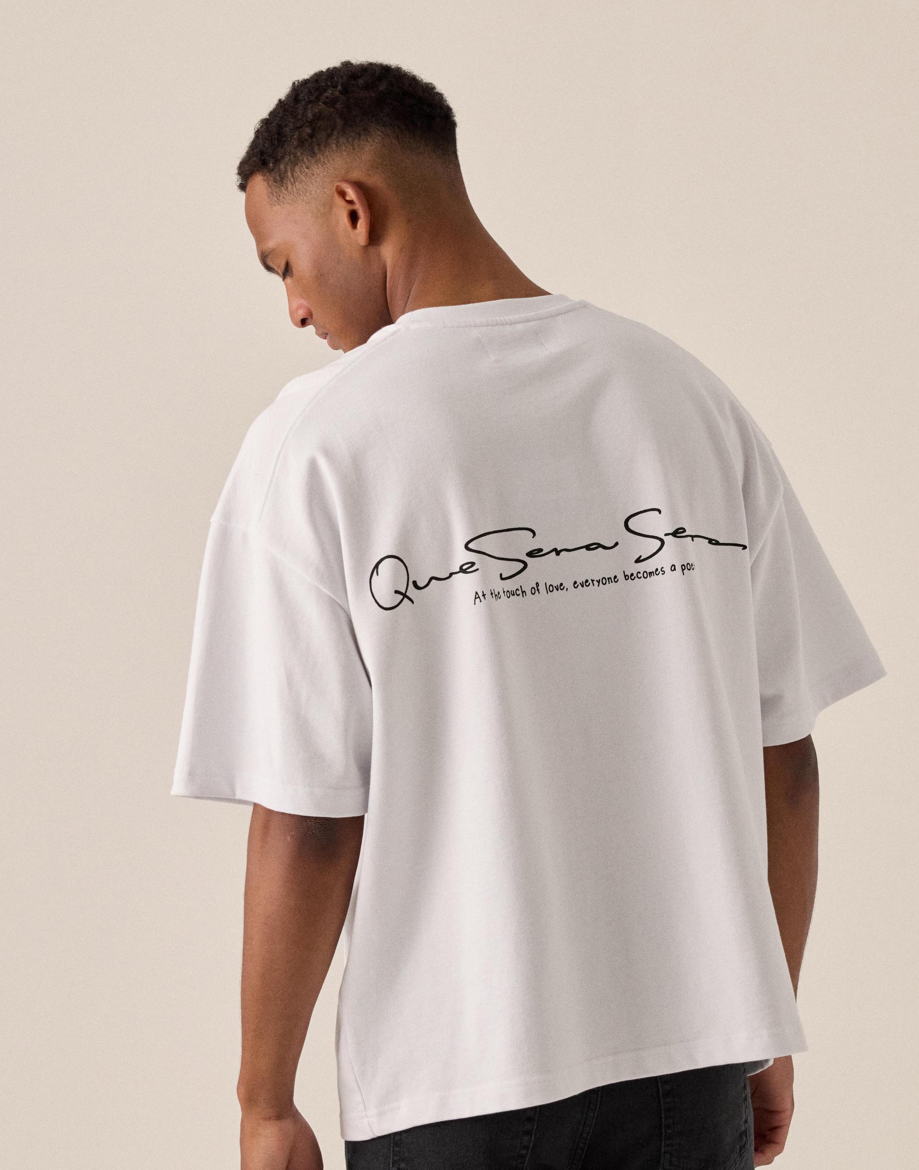 biały t-shirt oversize logo