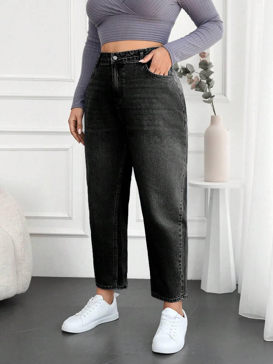 CZARNE SPODNIE JEANS