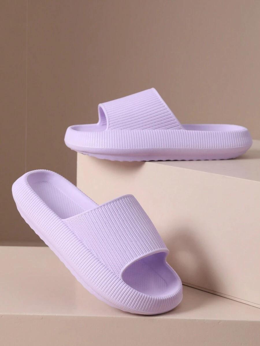 fioletowe klapki casual