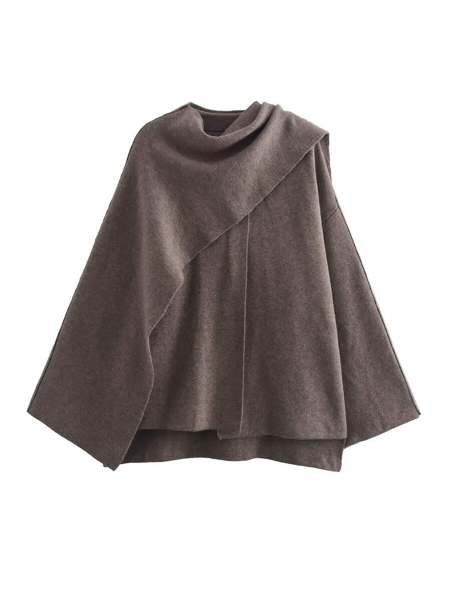 brązowy sweter narzutka