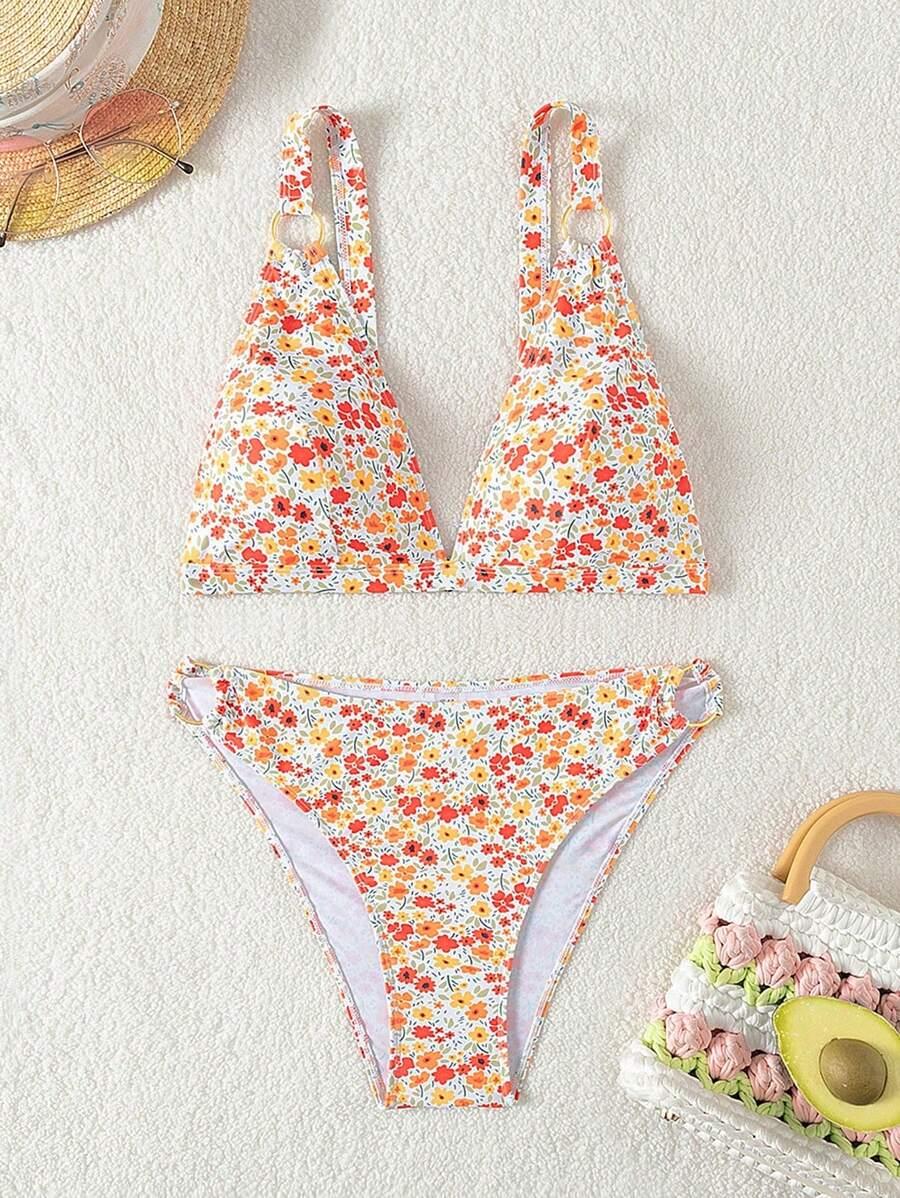 Dół od bikini kwiaty 