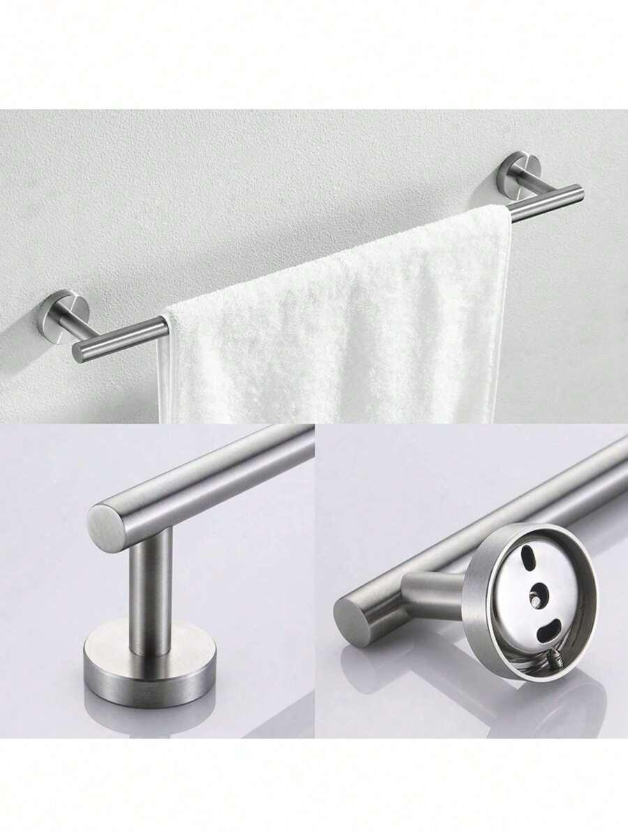 srebrny wieszak łazienkowy 5-pack