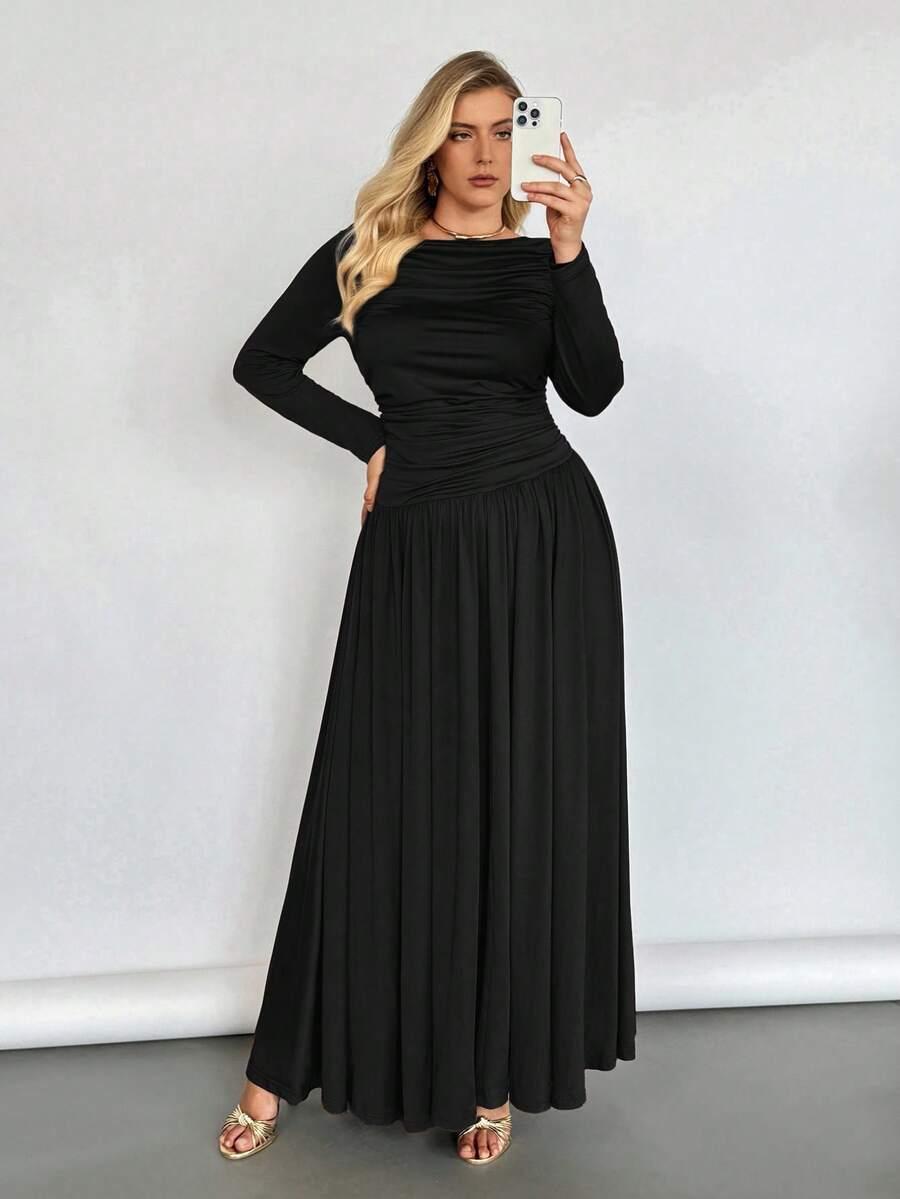 CZARNA MAXI SUKIENKA