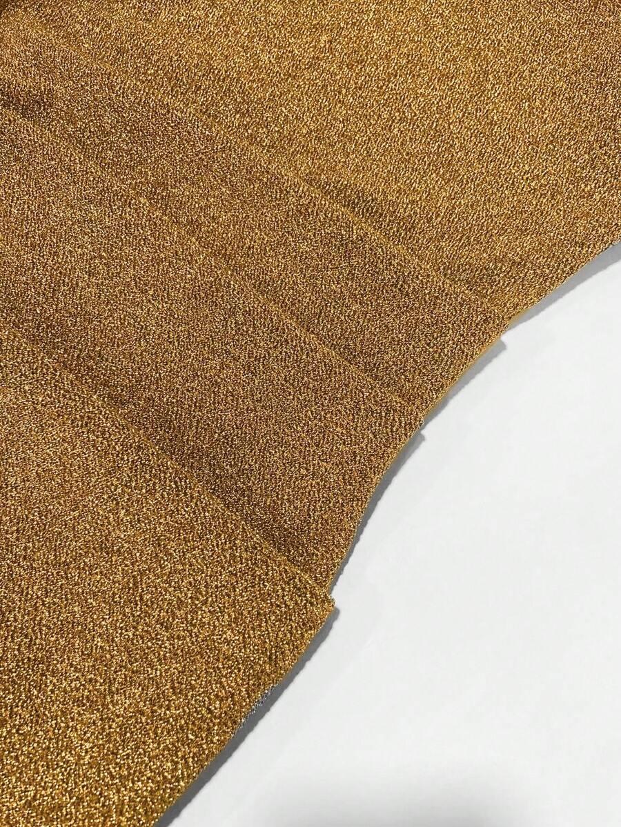 złota sukienka połysk