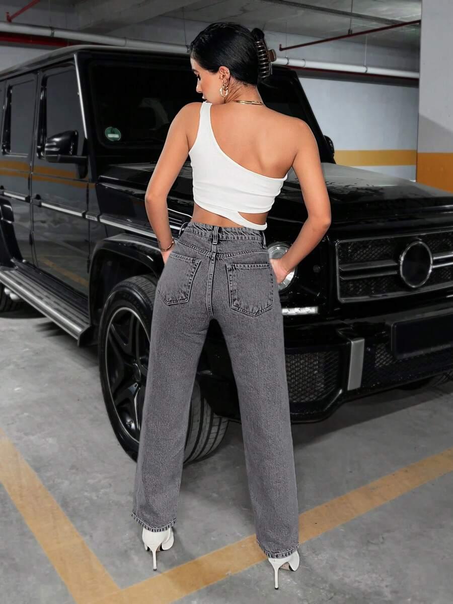SZARE SPODNIE JEANS 