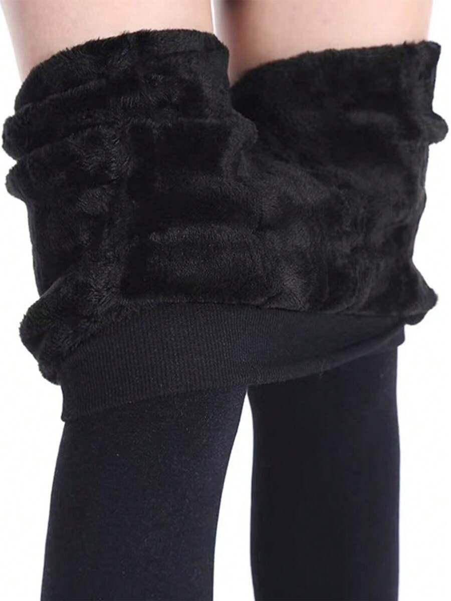 czarne ocieplane legginsy