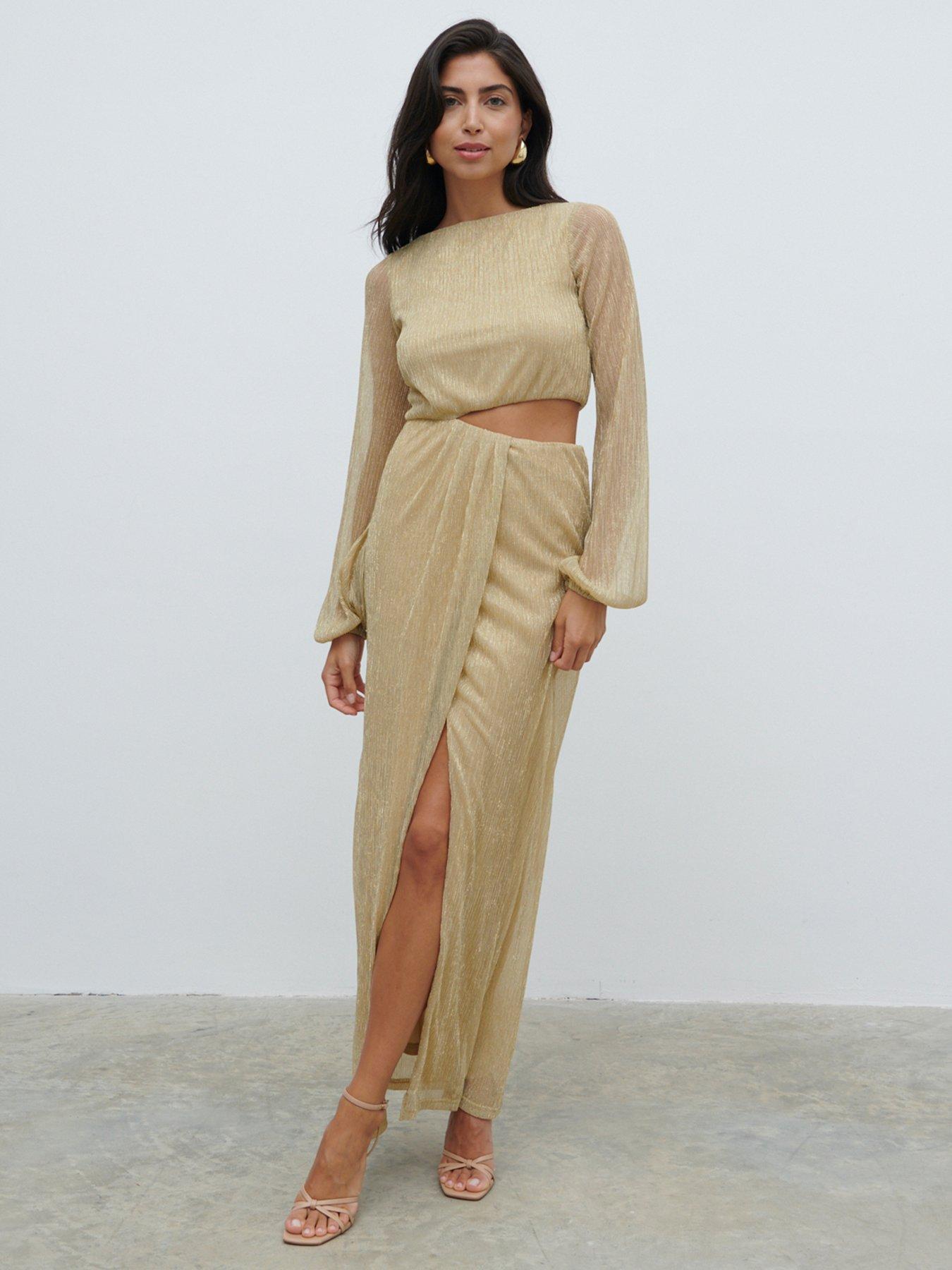 PREETY LAVISH SUKIENKA MAXI Z WYCIĘCIEM