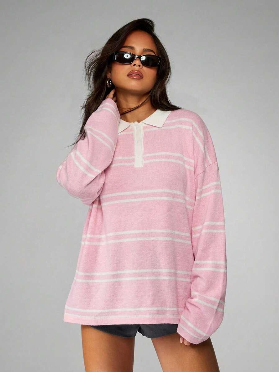 sweter w paski