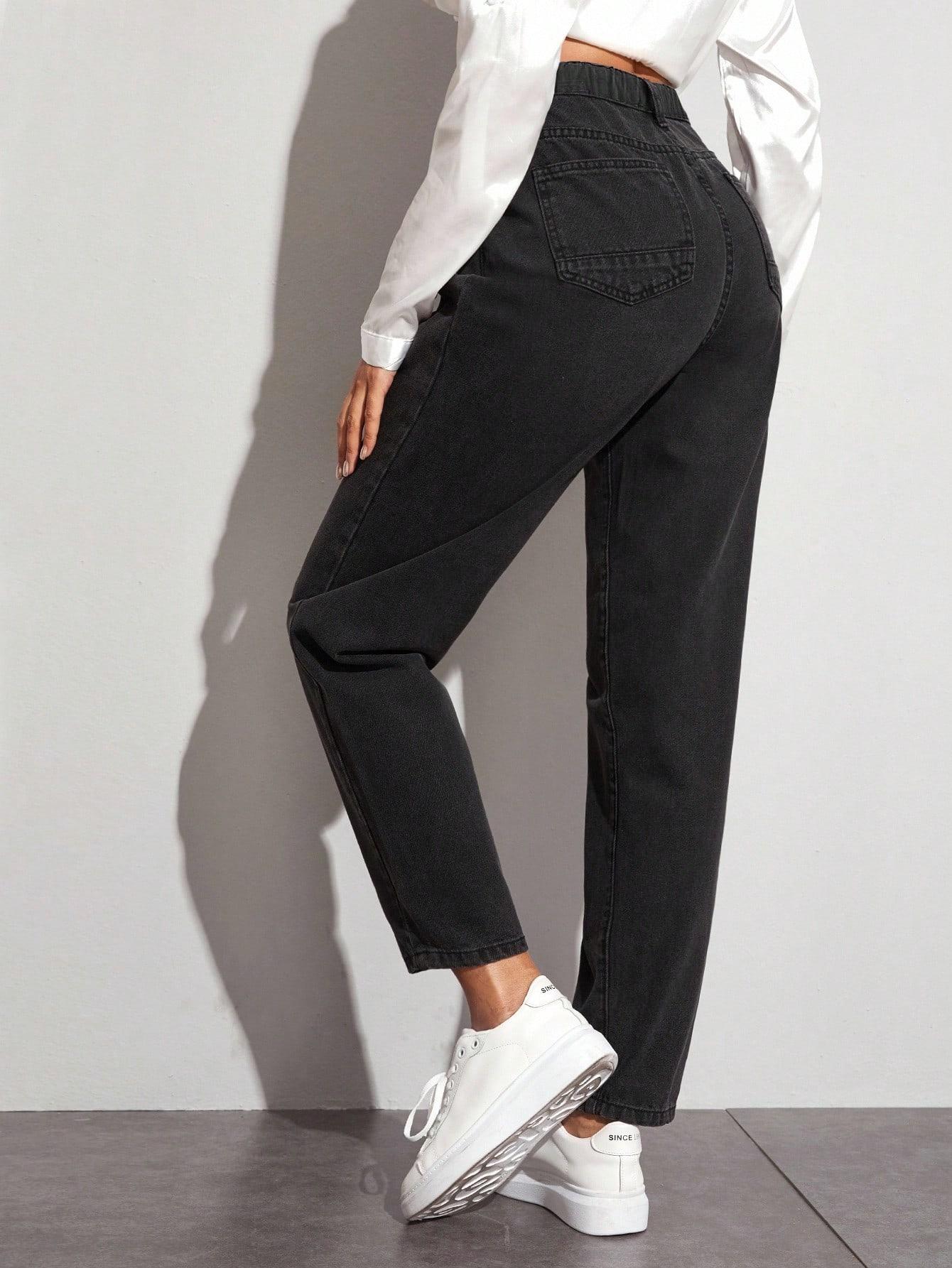 CZARNE SPODNIE JEANS
