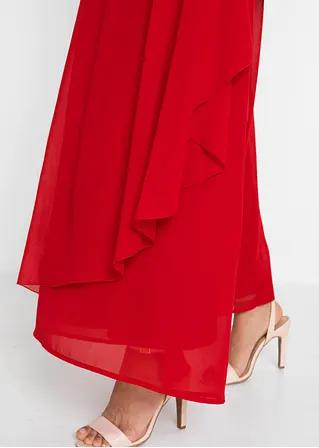 ELEGANCKA MAXI SUKIENKA V-DEKOLT ROZKLOSZOWANA ZAMEK