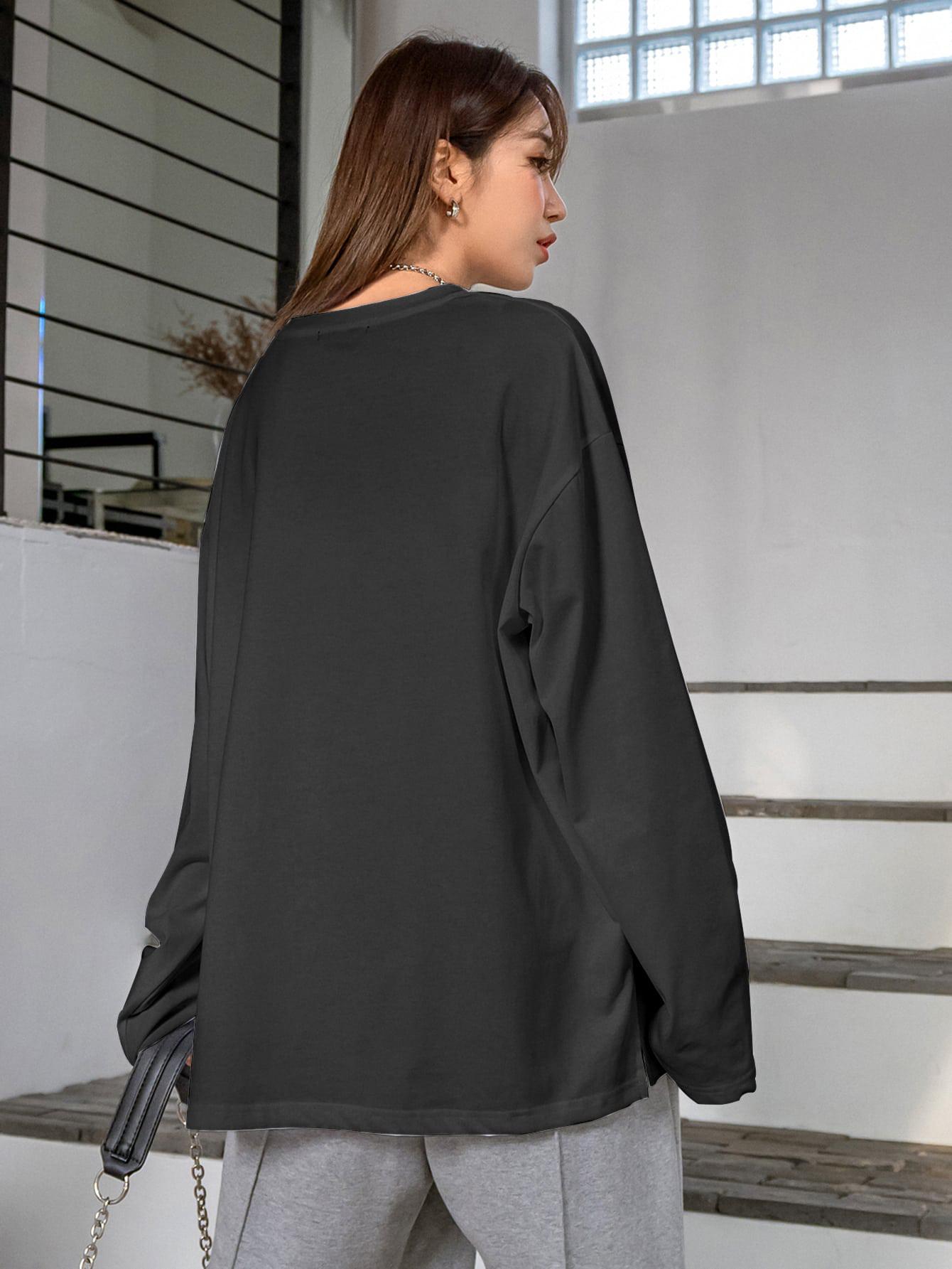 CZARNA BLUZKA OVERSIZE