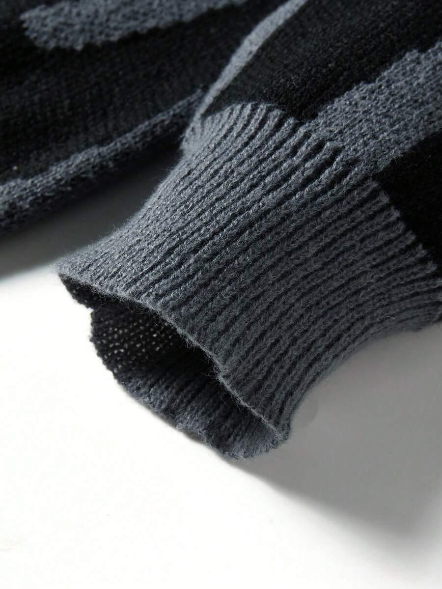 sweter okrągły dekolt wzór