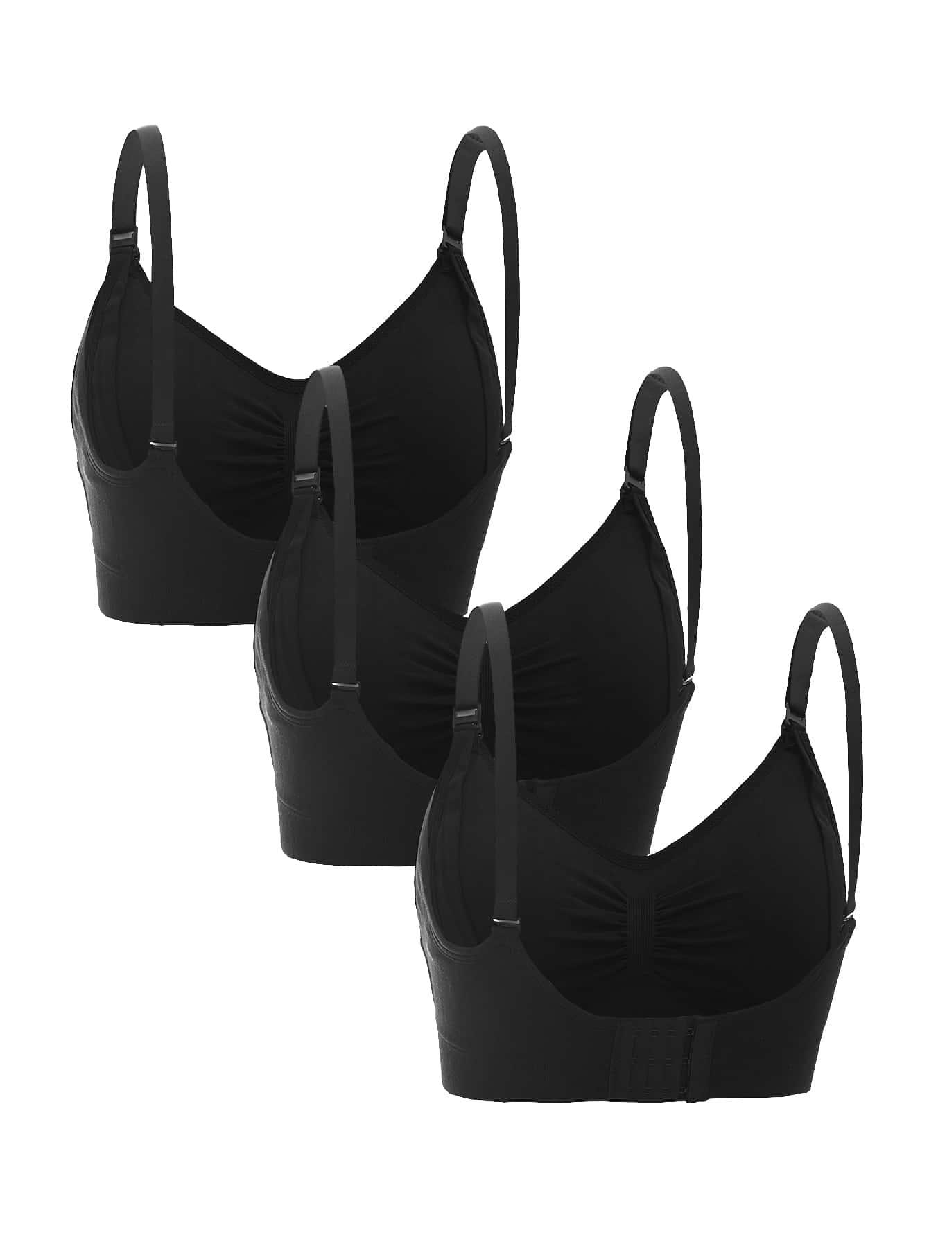 bezszwowy czarny biustonosz do karmienia 3-pack