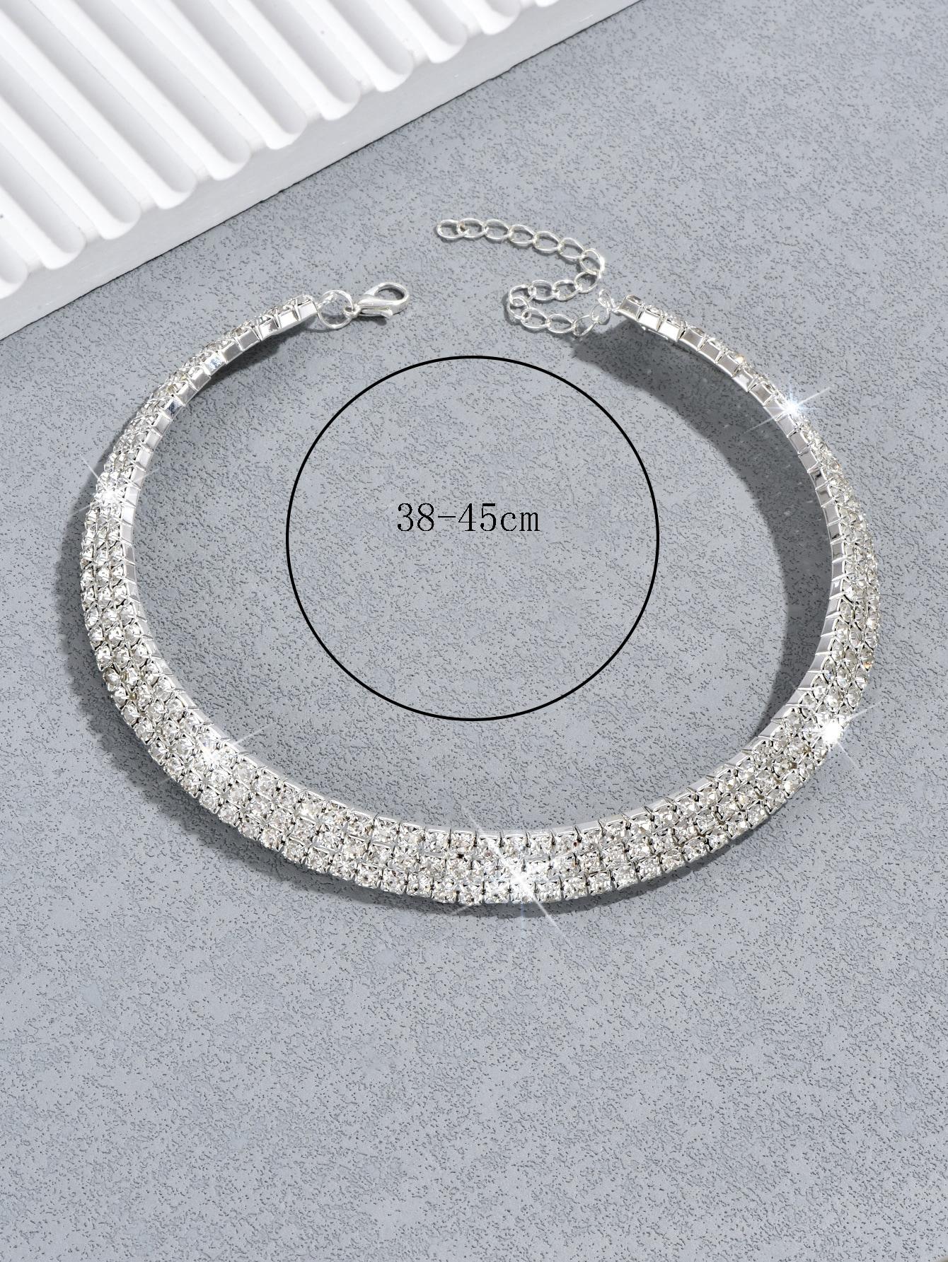 srebrny choker cyrkonie