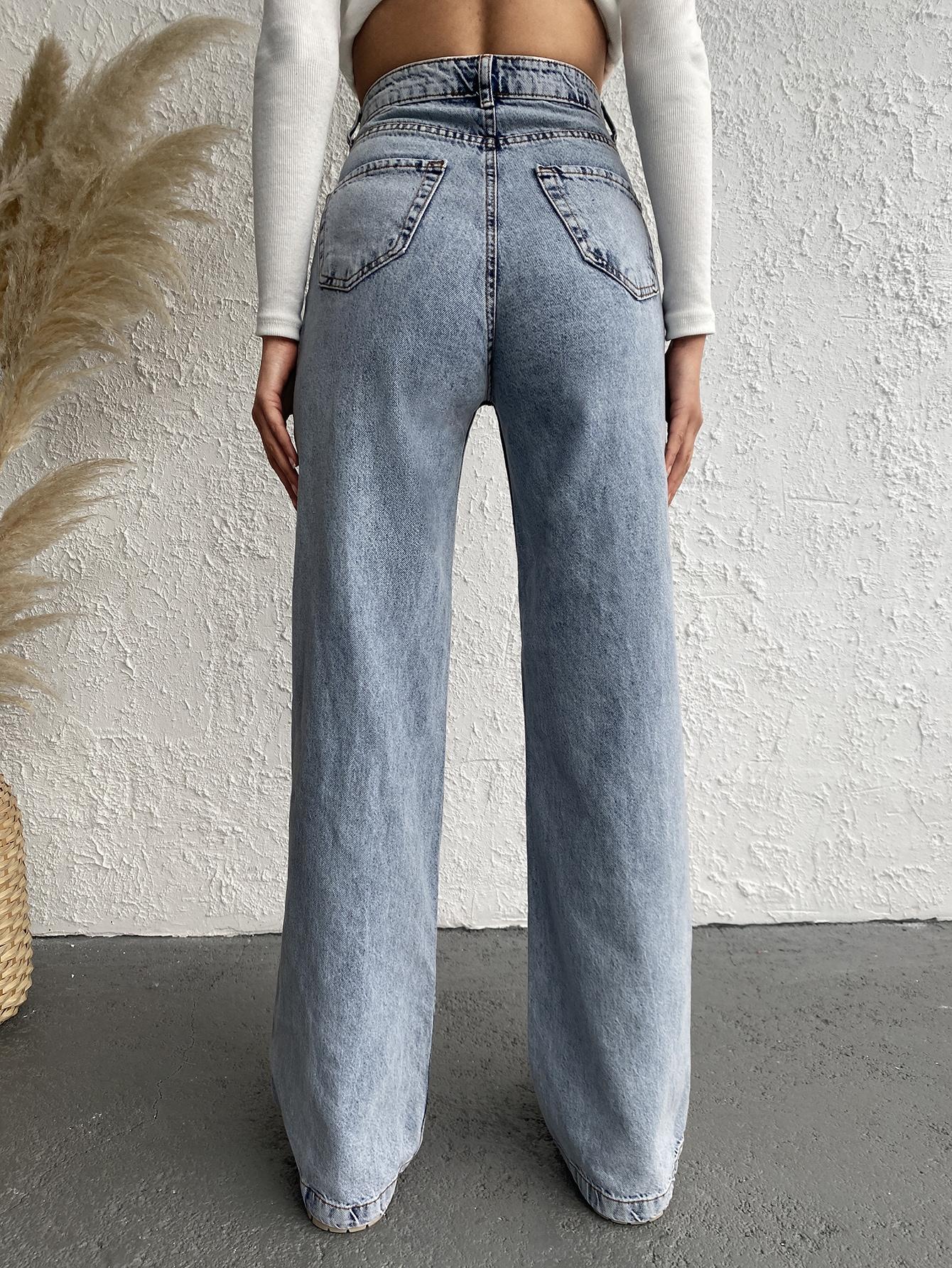 spodnie jeans proste nogawki