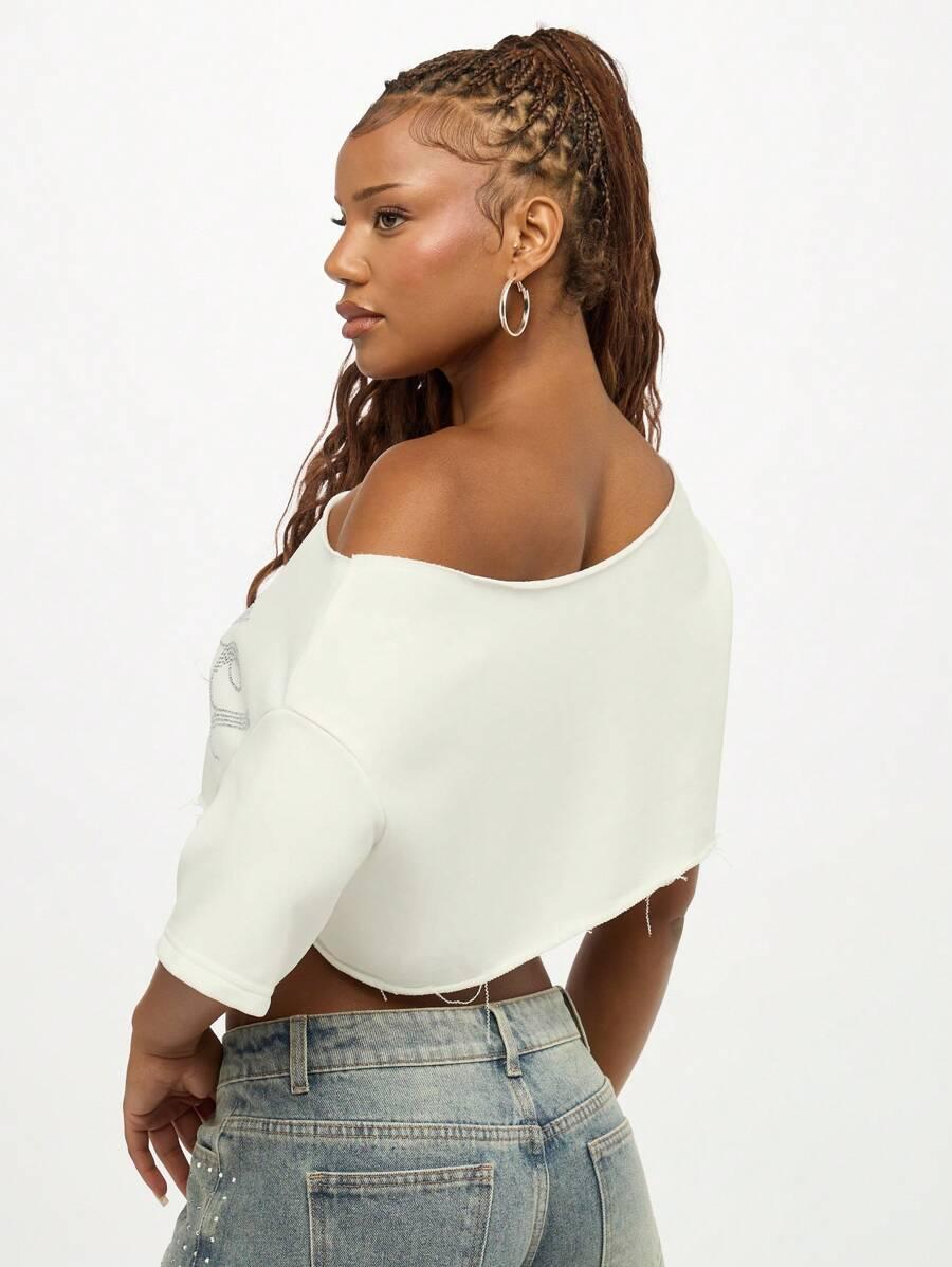 BLUZKA CROP CEKINY