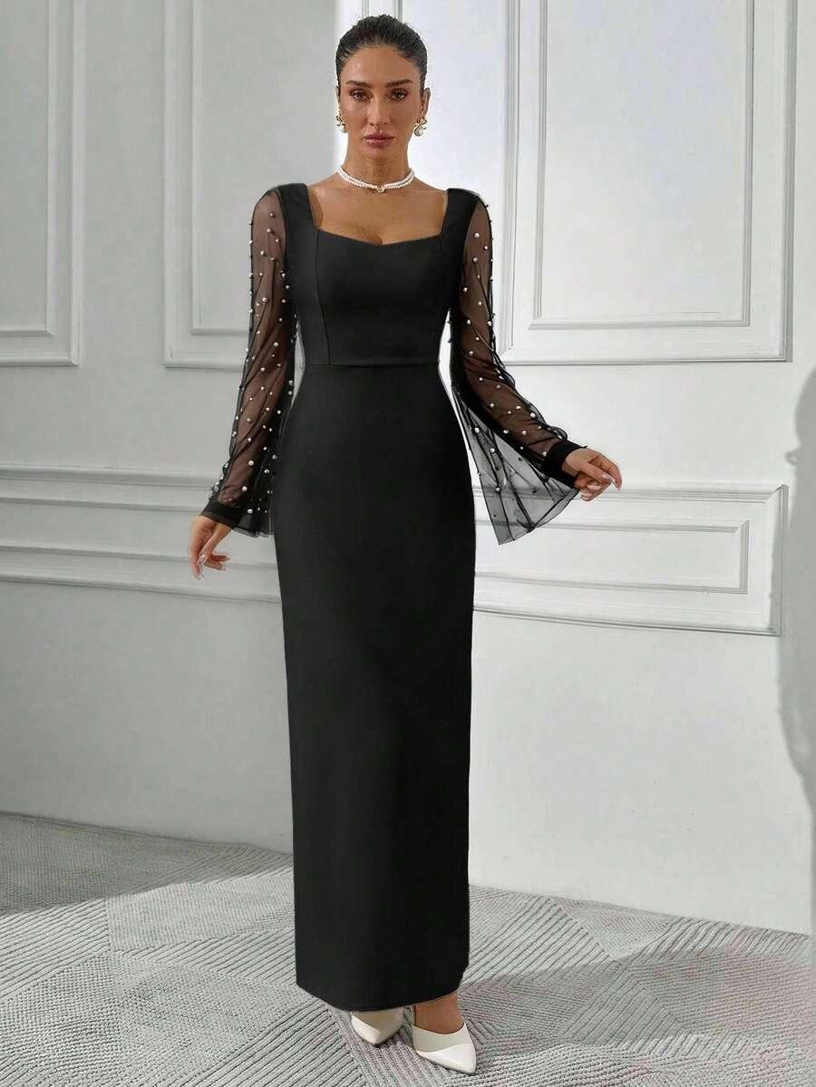 czarna maxi sukienka 