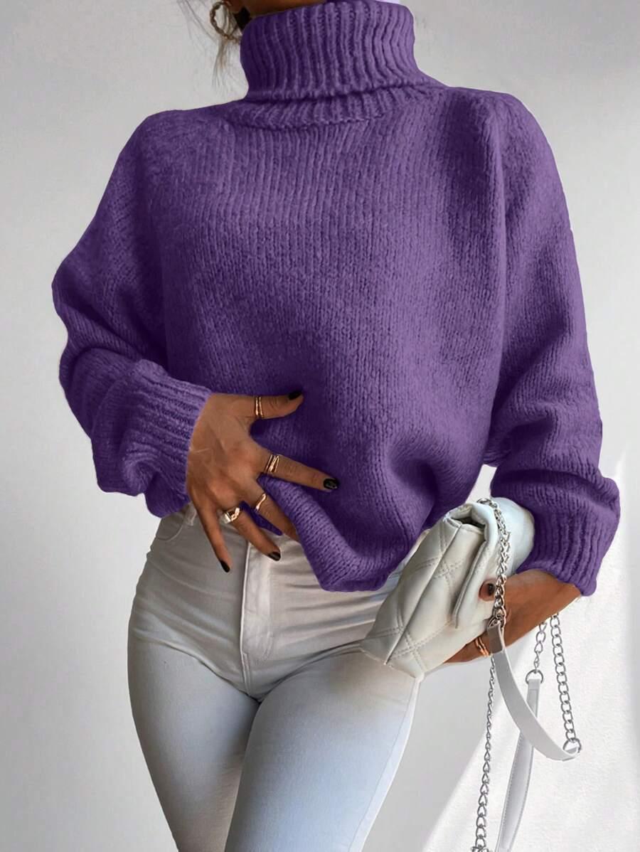 FIOLETOWY SWETER GOLF 