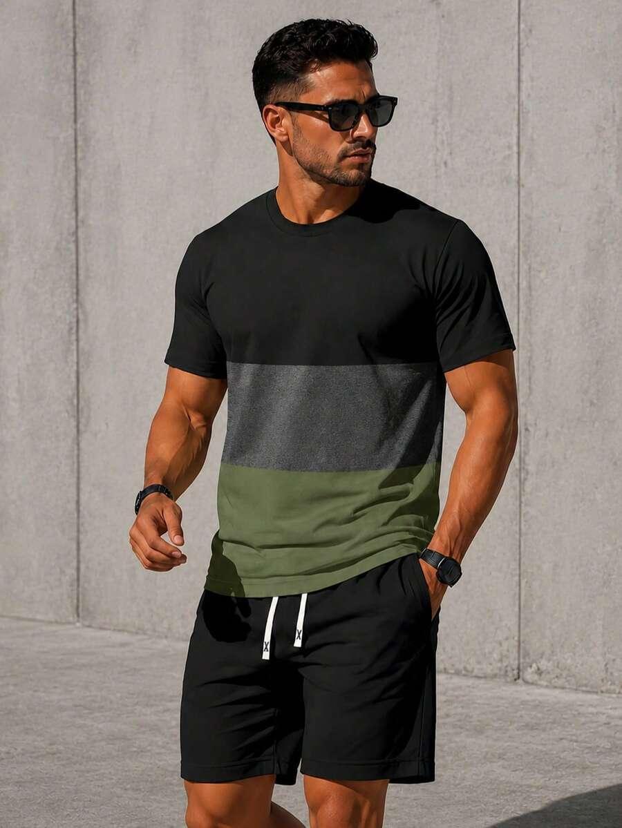 t-shirt okrągły dekolt nadruk