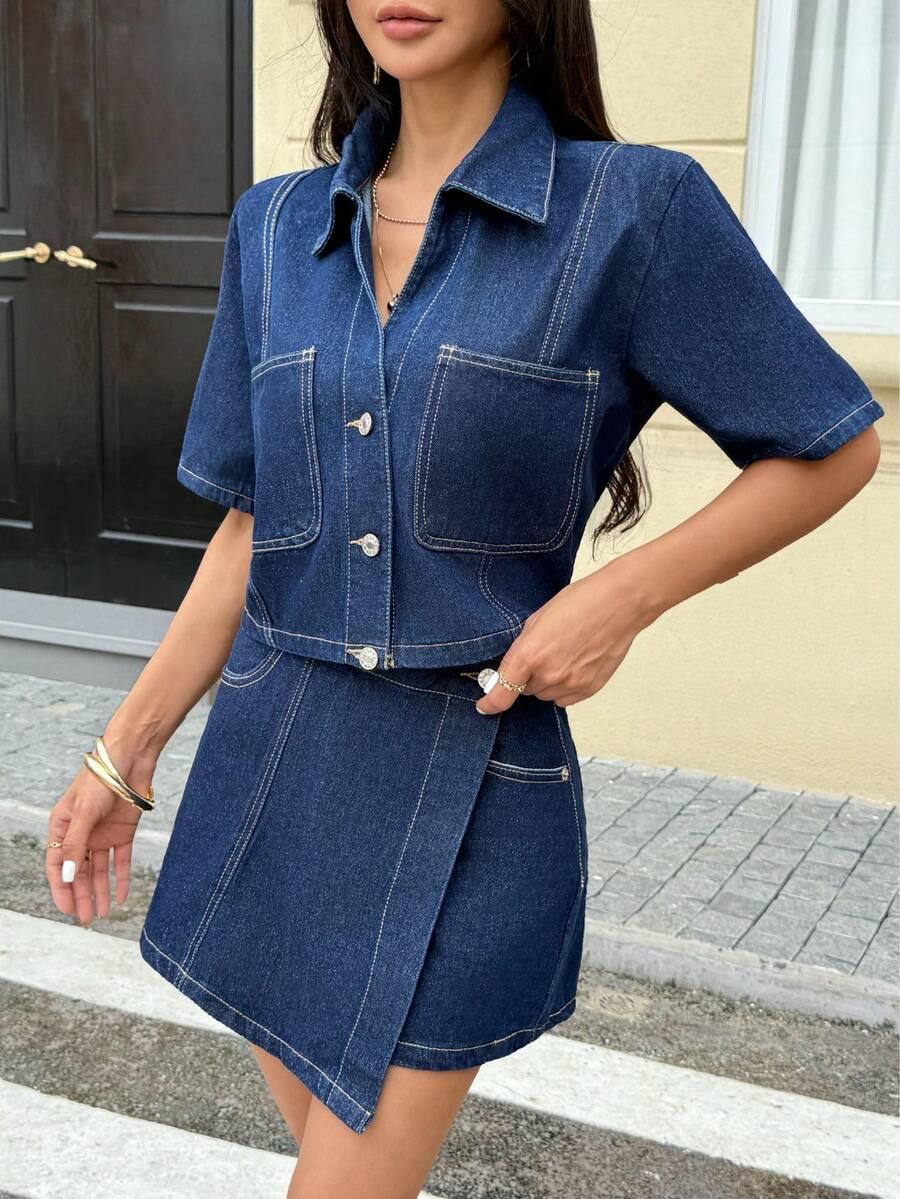 granatowa kurtka jeans