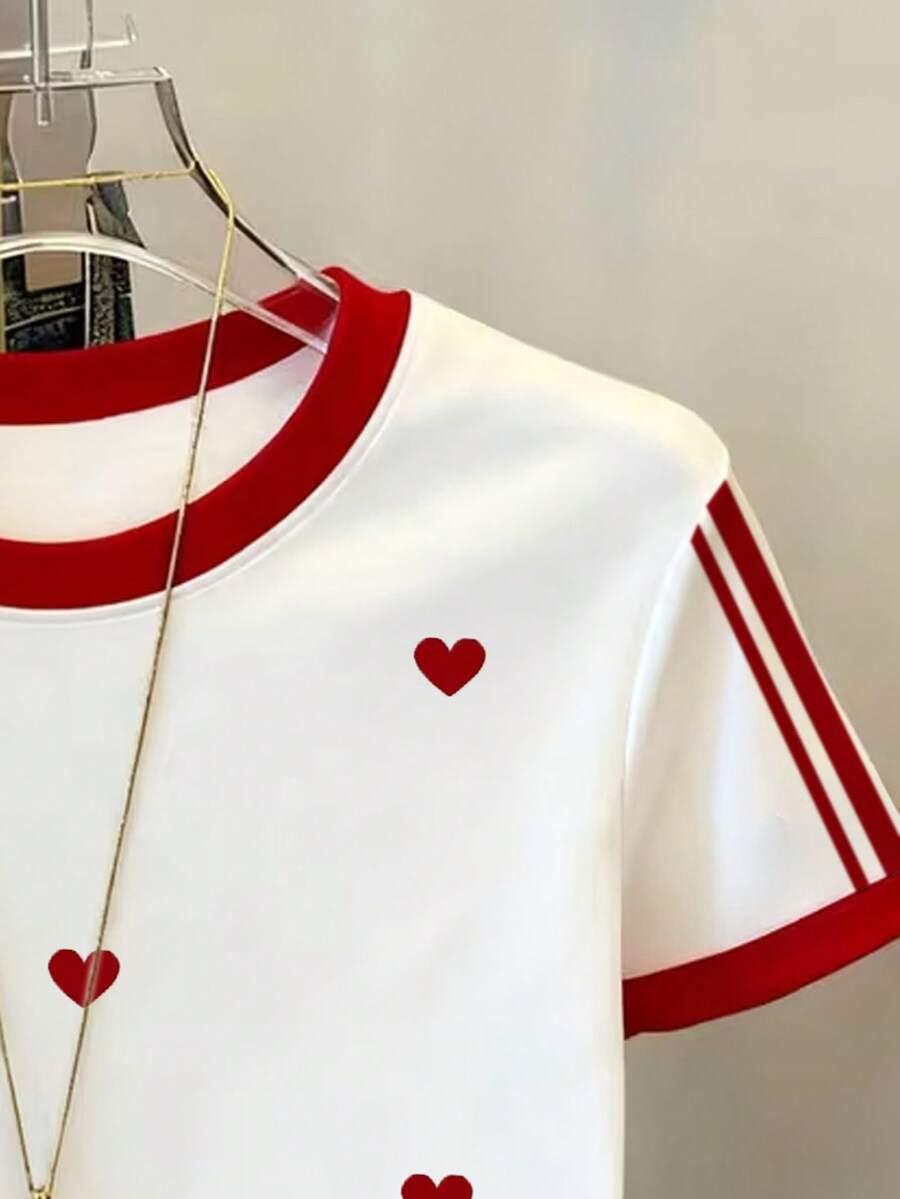BIAŁY T-SHIRT SERCA