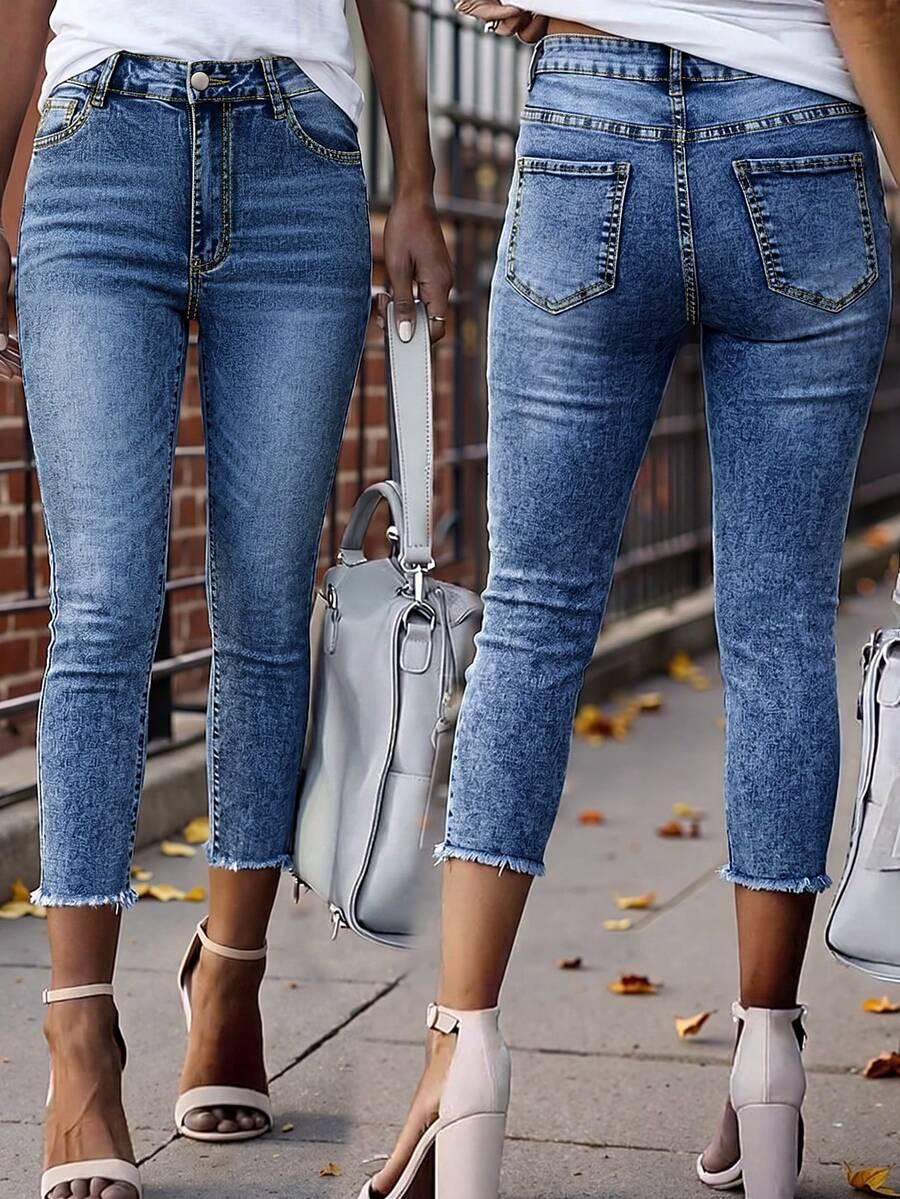 spodnie rurki jeans ripped