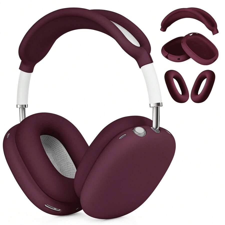 bordowe etui na słuchawki airpods max