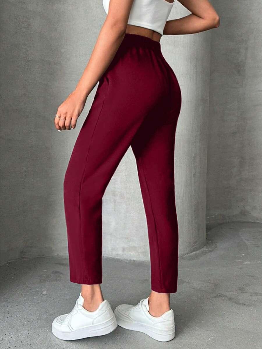 bordowe spodnie casual 