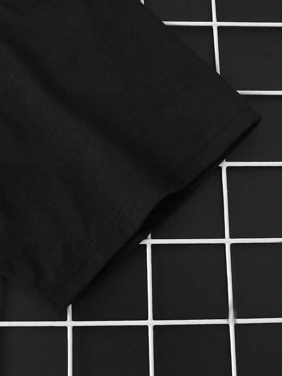 czarny t-shirt krótki rękaw