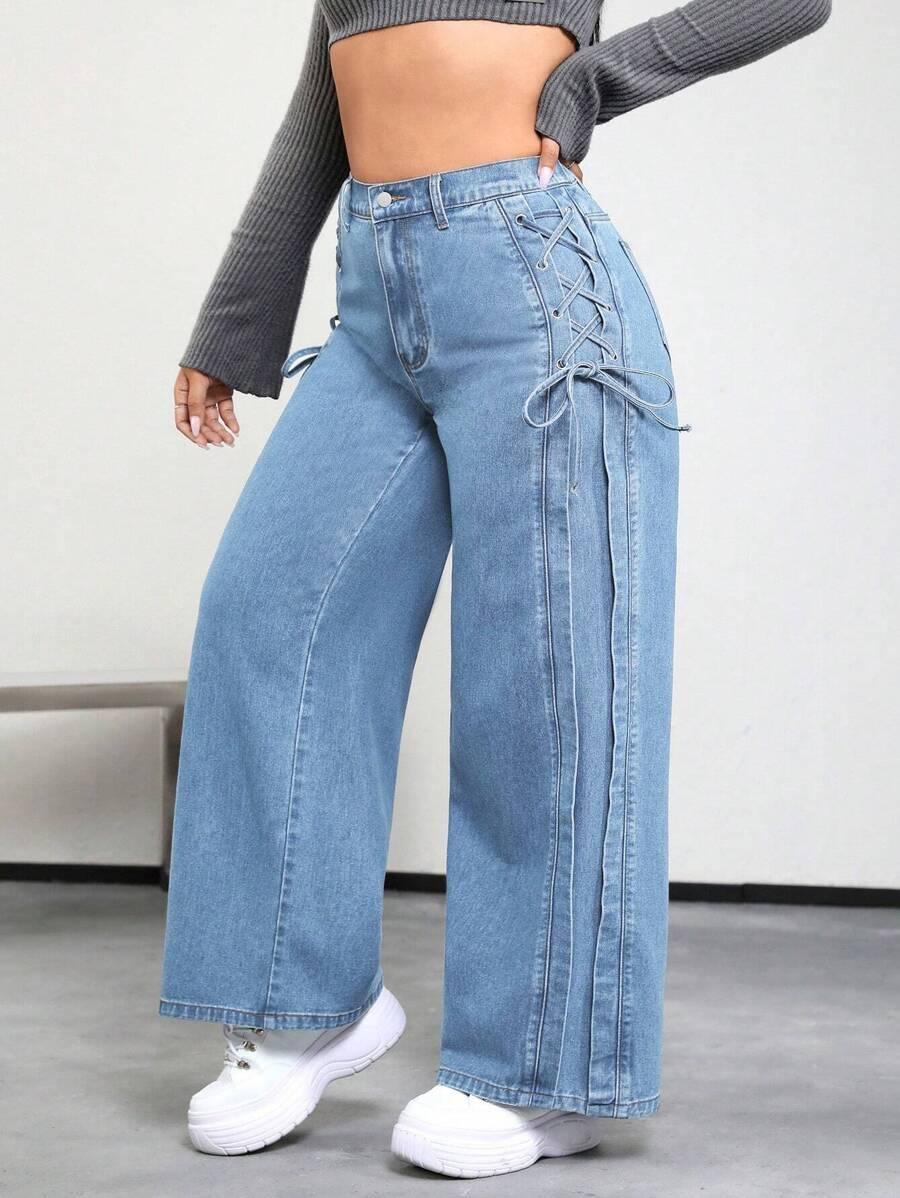 niebieskie spodnie jeans