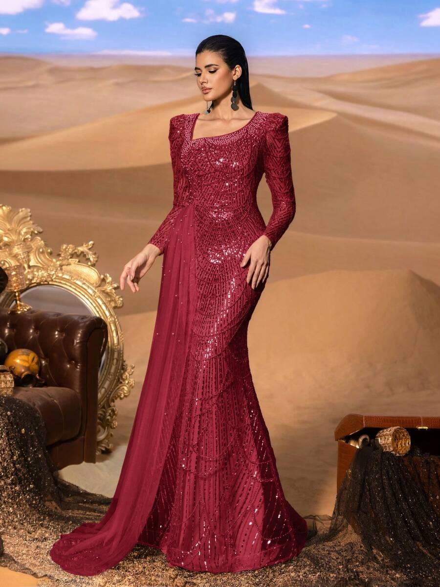 ELEGANCKA SUKIENKA WIECZOROWA CEKINY SYRENA 