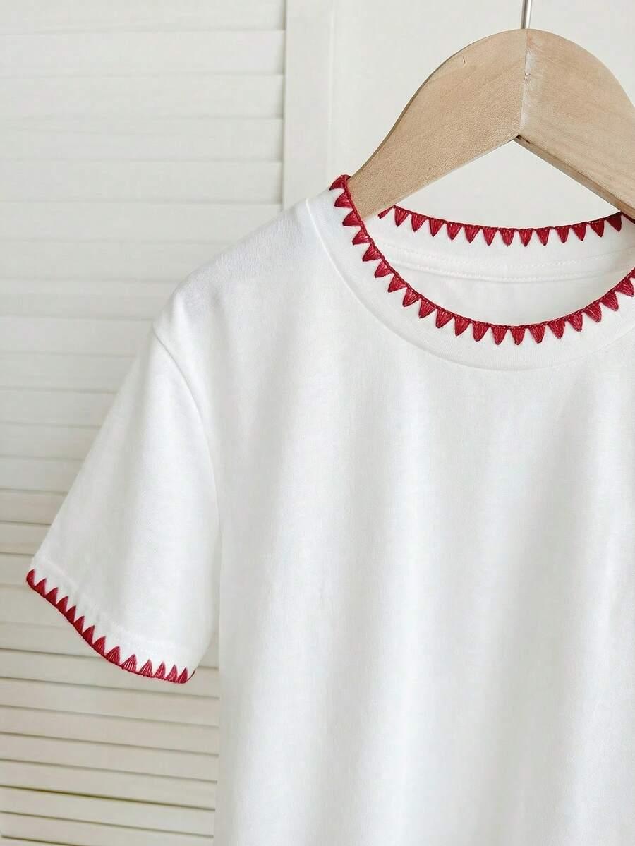 BIAŁY T-SHIRT OKRĄGŁY DEKOLT NADRUK