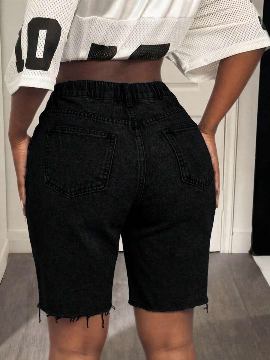 czarne spodenki jeans