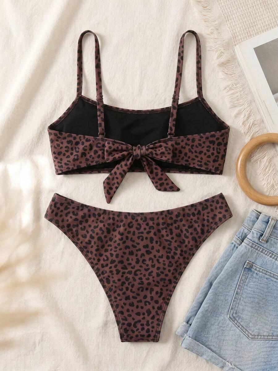 dwuczęściowy strój kąpielowy animal print