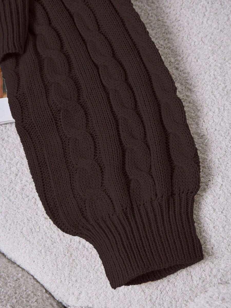 brązowy sweter długi rękaw