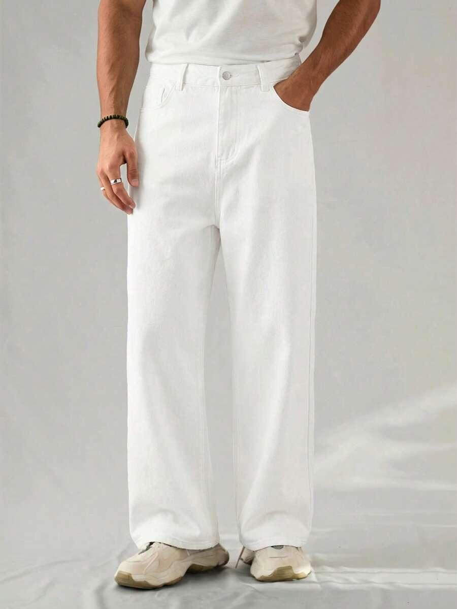 BIAŁE SPODNIE JEANS