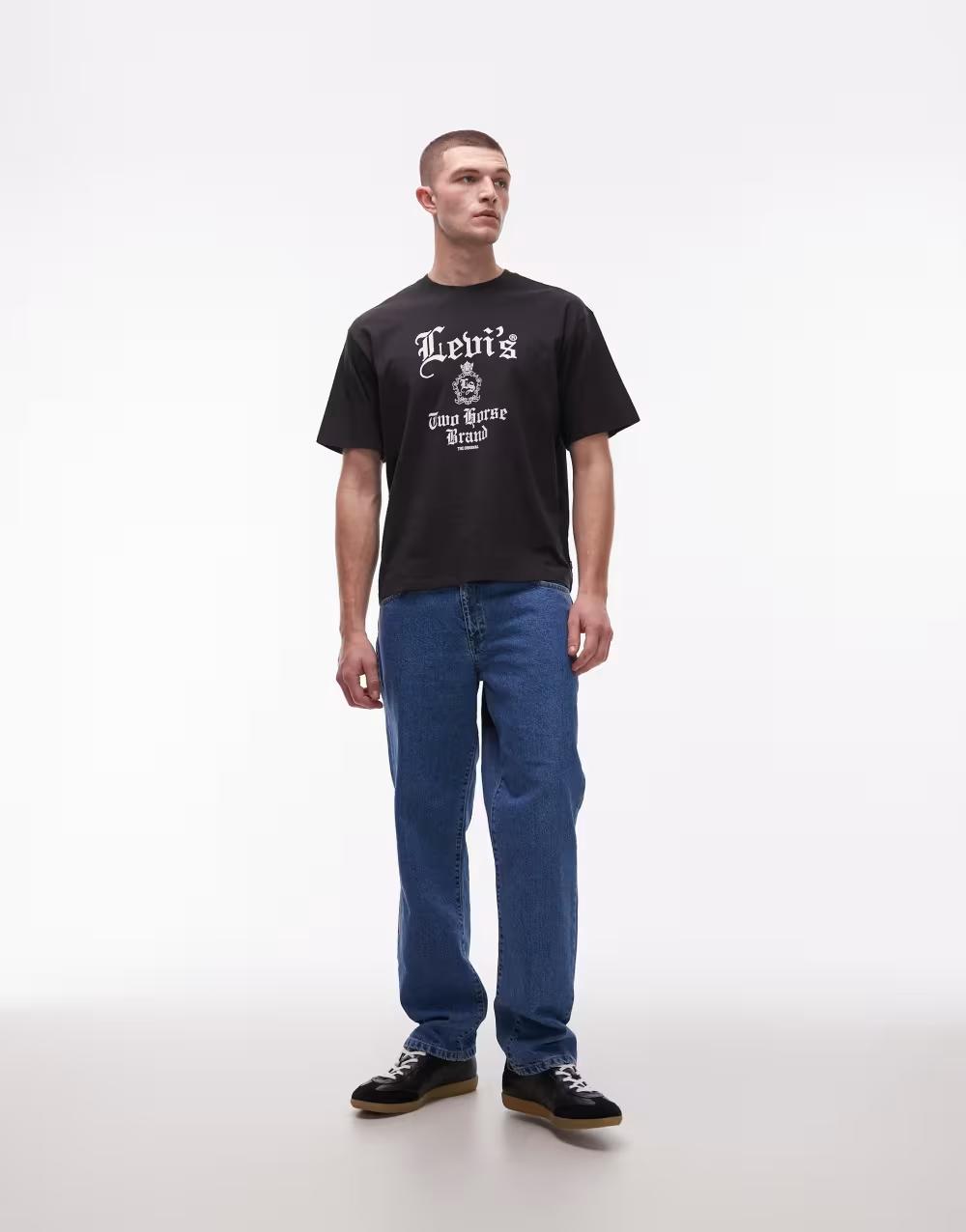 CZARNY T-SHIRT nadruk